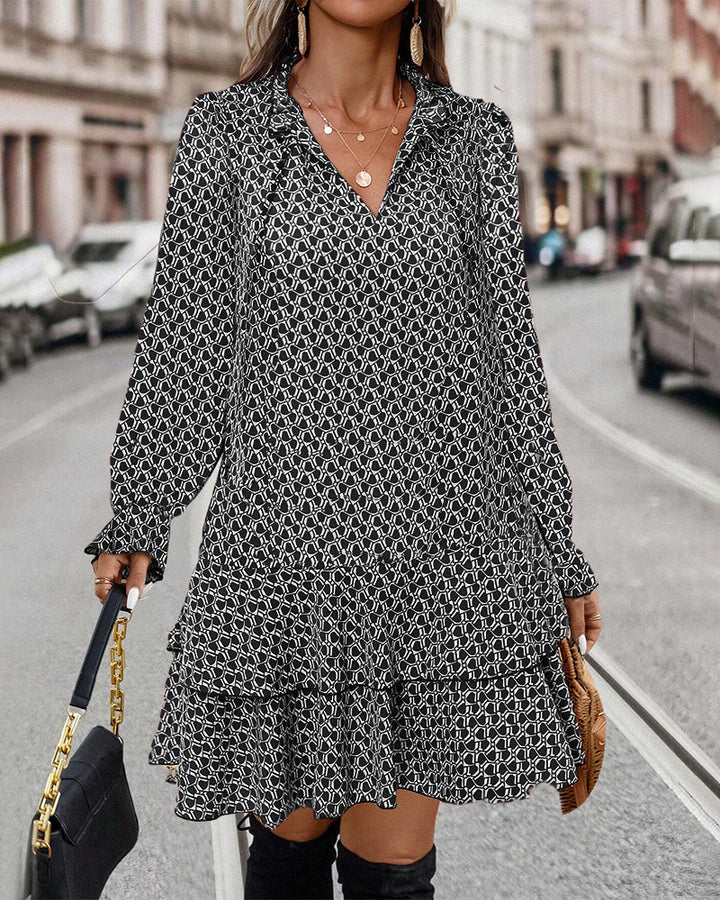 Lavinia - bedrucktes Langarmkleid