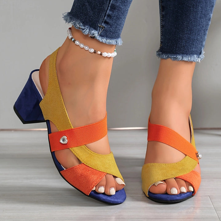 Elara - Kreuzriemen Komfort Heels