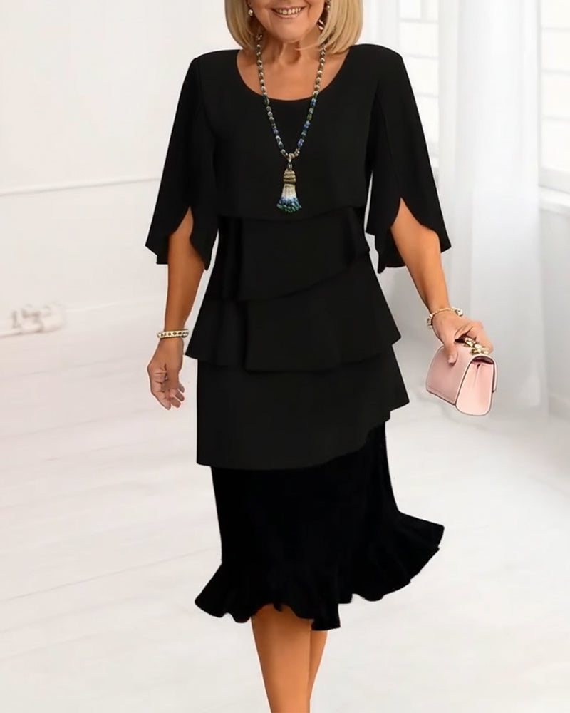Patricia - Elegantes Komfort-Rüschenkleid