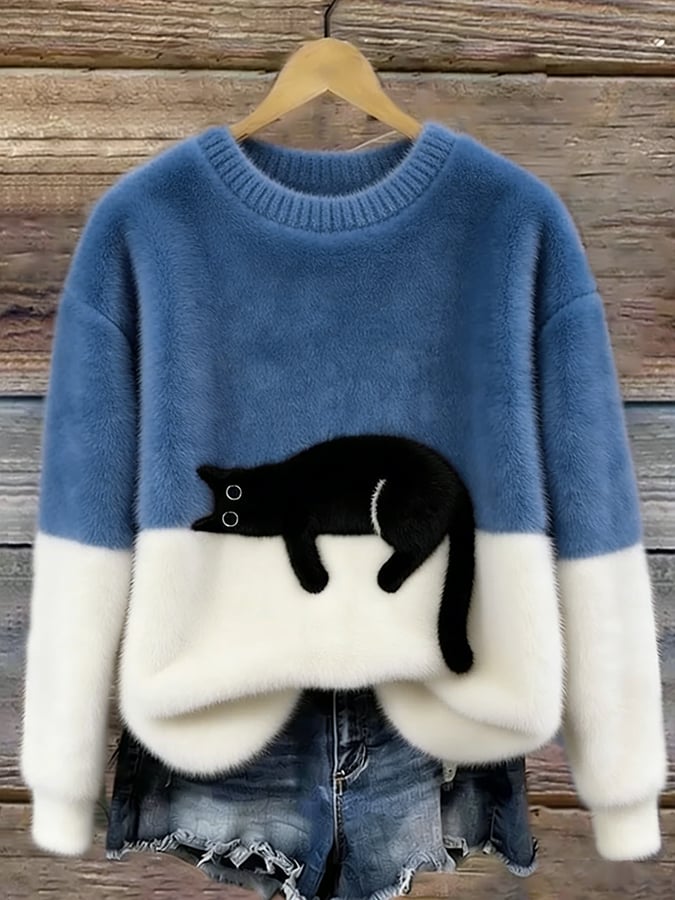 Luna - Damen-Sweatshirt mit Katzenprint