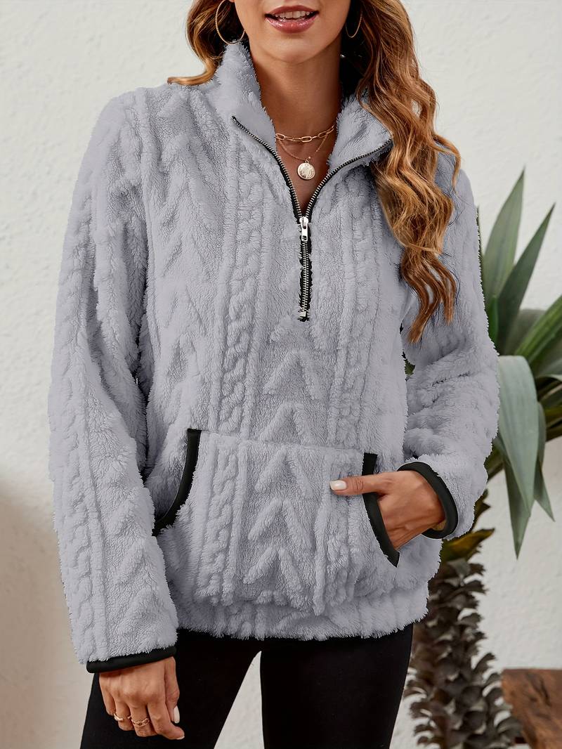 Naama - Stilvoller Half-Zip-Pullover mit Tasche