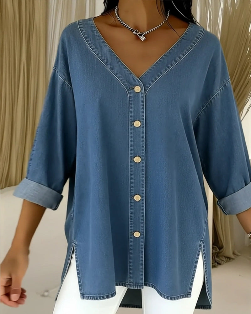 Elviane - Elegante Denimbluse