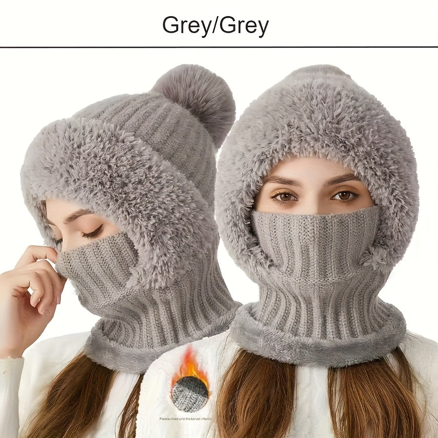 Emmerie - Gestrickte Mütze mit Nackenschutz