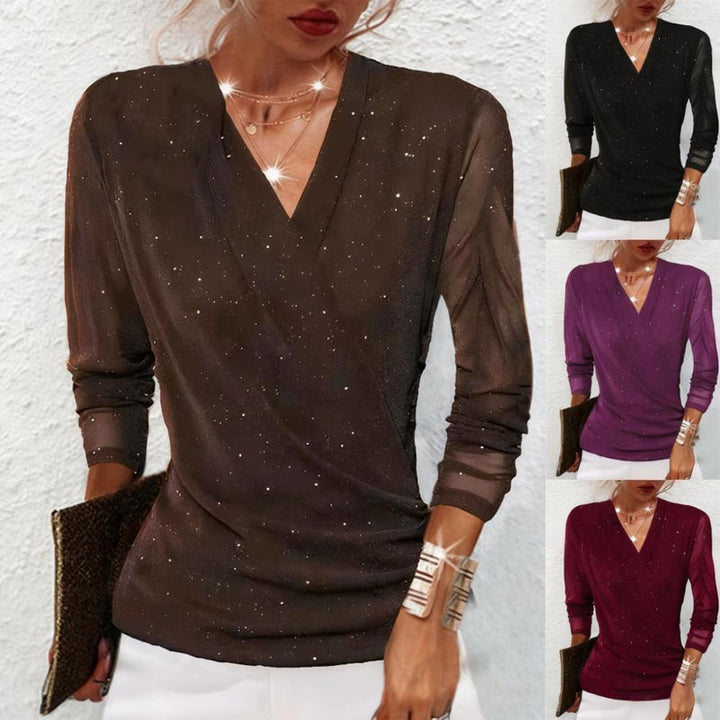 Liliana - Glamouröse Mesh-Bluse mit Schimmernden