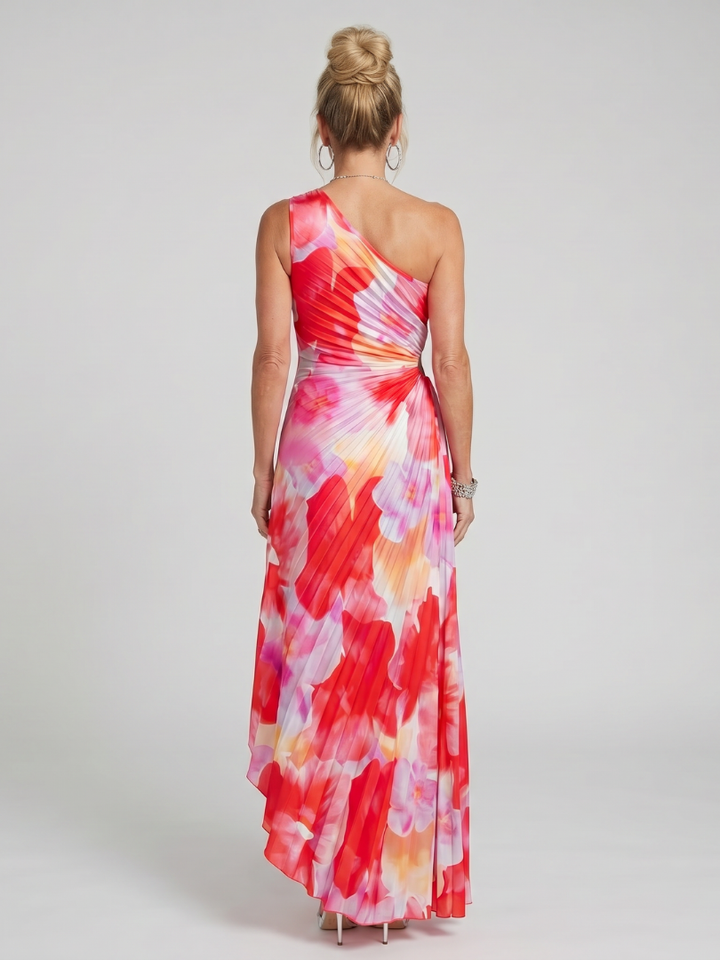 Taya - Ein-Schulter-Kleid mit plissiertem Mieder