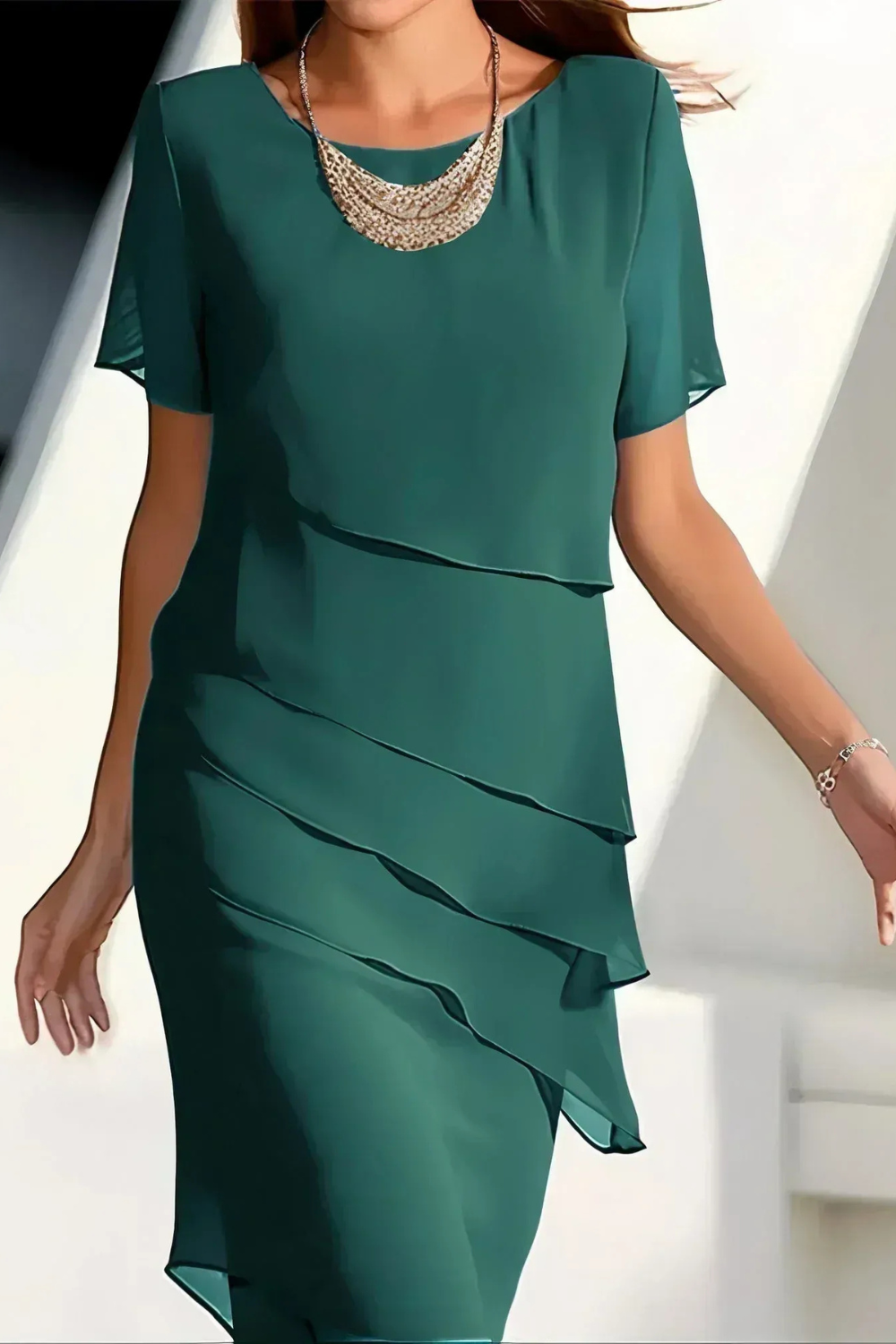 Linda - Elegantes Komfort-Rüschenkleid