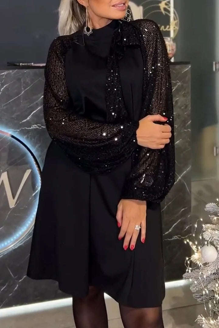 Lora - Samt-Kleid mit Puffärmeln
