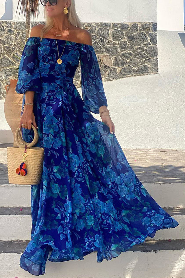 Luna - Langes Kleid mit Blumenmuster