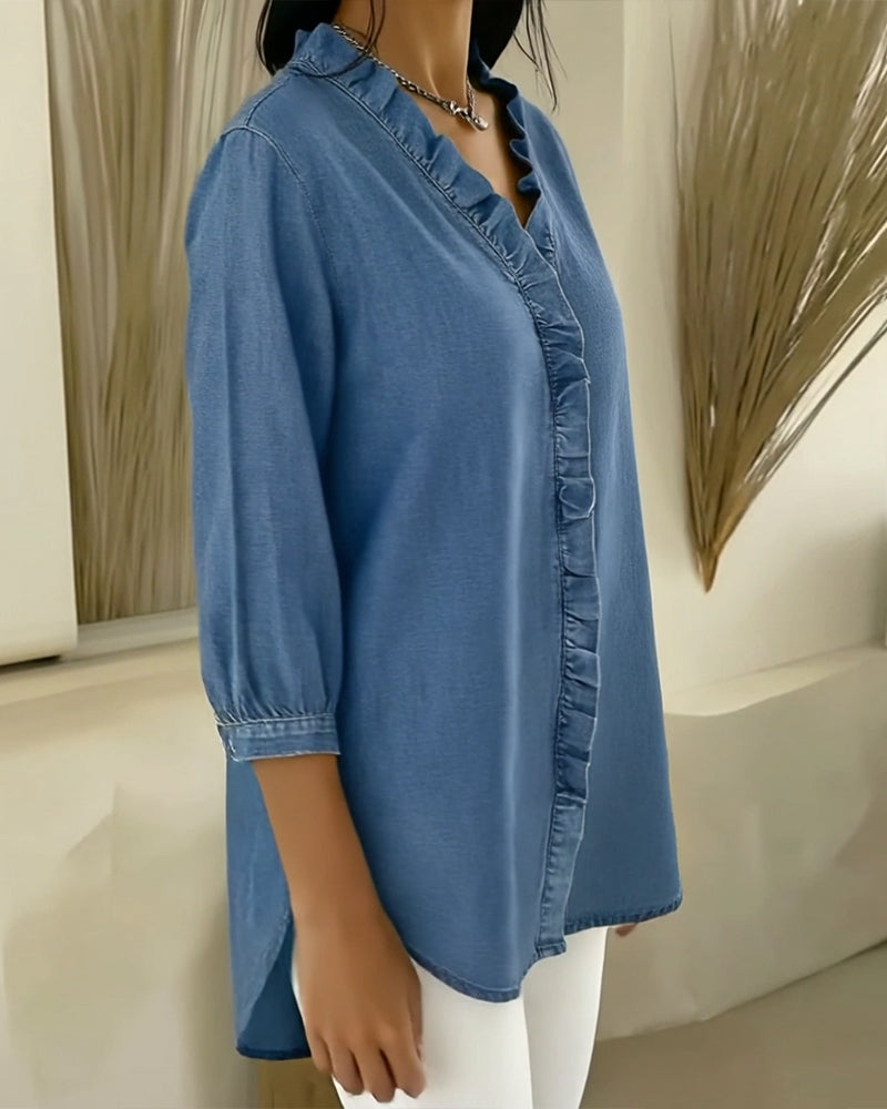 Elvaria - Elegante Bluse mit Rüschendetails