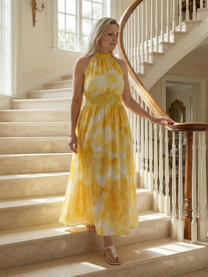 Sylin - Gerafftes Midikleid mit Halfter