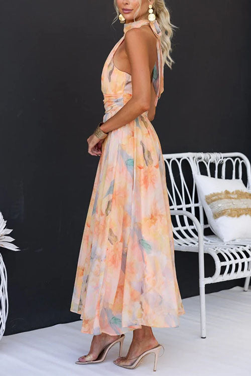 Ava - Bedrucktes Maxikleid