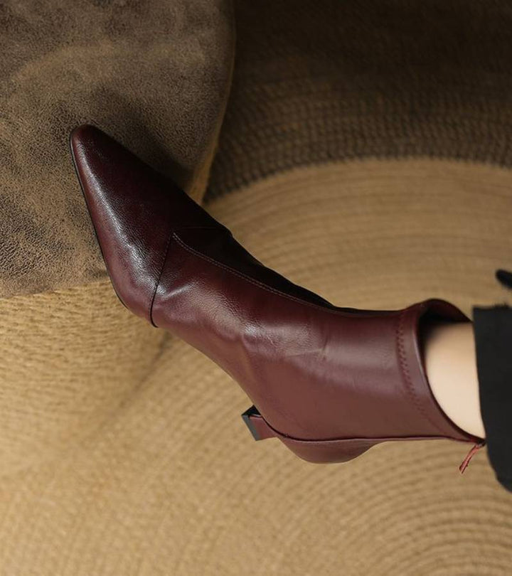 Fulvia - Minimalistische Lederstiefeletten mit mittelhohem