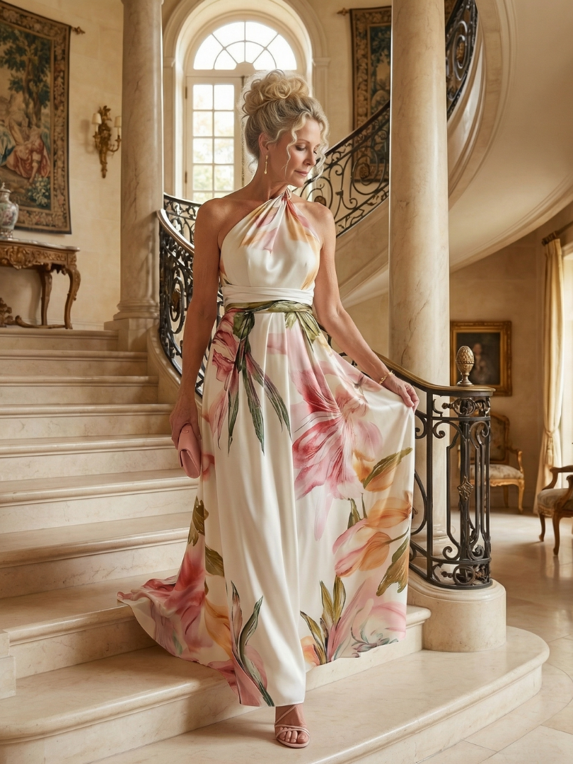 Amiel - Leichtes Florales Maxikleid