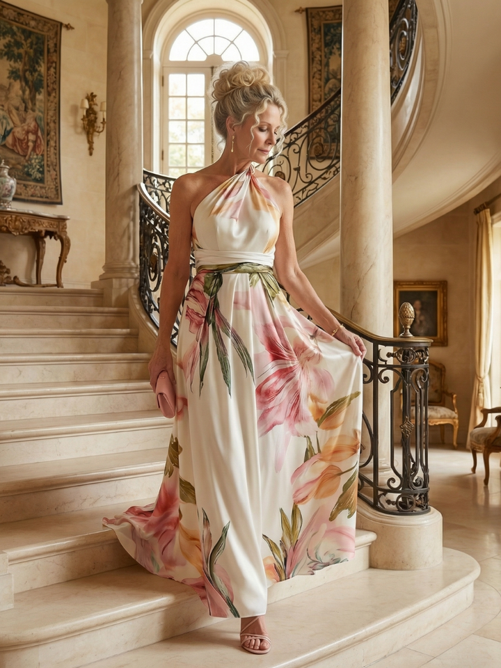 Amiel - Leichtes Florales Maxikleid