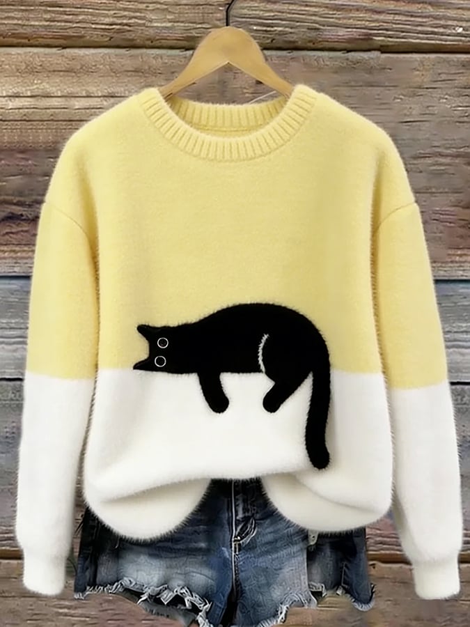 Luna - Damen-Sweatshirt mit Katzenprint
