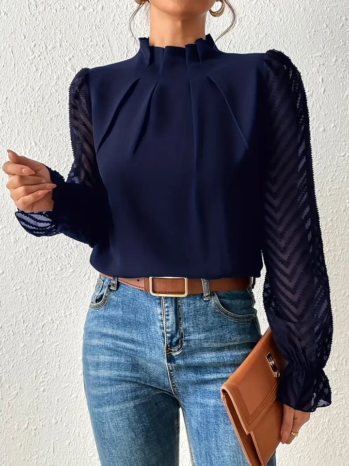 Kolbrun - Schicker plissierter top mit