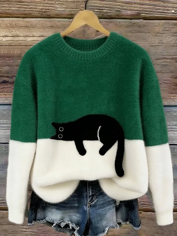 Luna - Damen-Sweatshirt mit Katzenprint