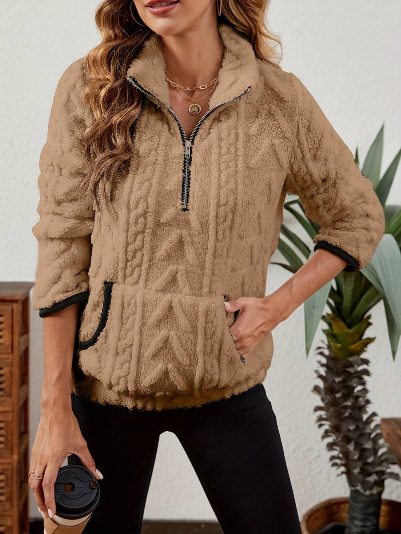 Naama - Stilvoller Half-Zip-Pullover mit Tasche
