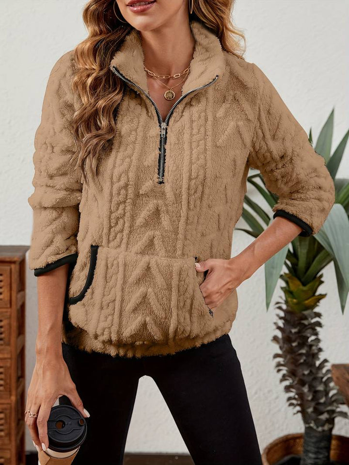Naama - Stilvoller Half-Zip-Pullover mit Tasche