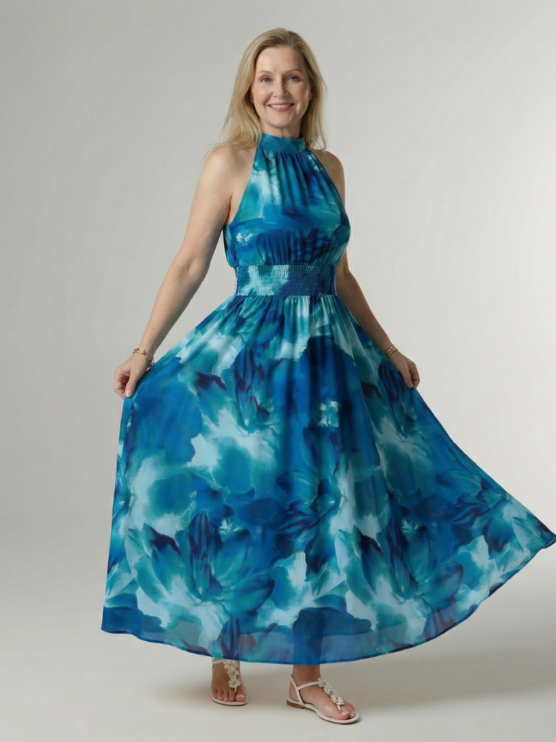 Sylin - Gerafftes Midikleid mit Halfter