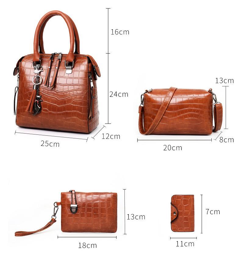 Evelyn - Alltägliche Eleganz 4-teiliges Ledertaschenset