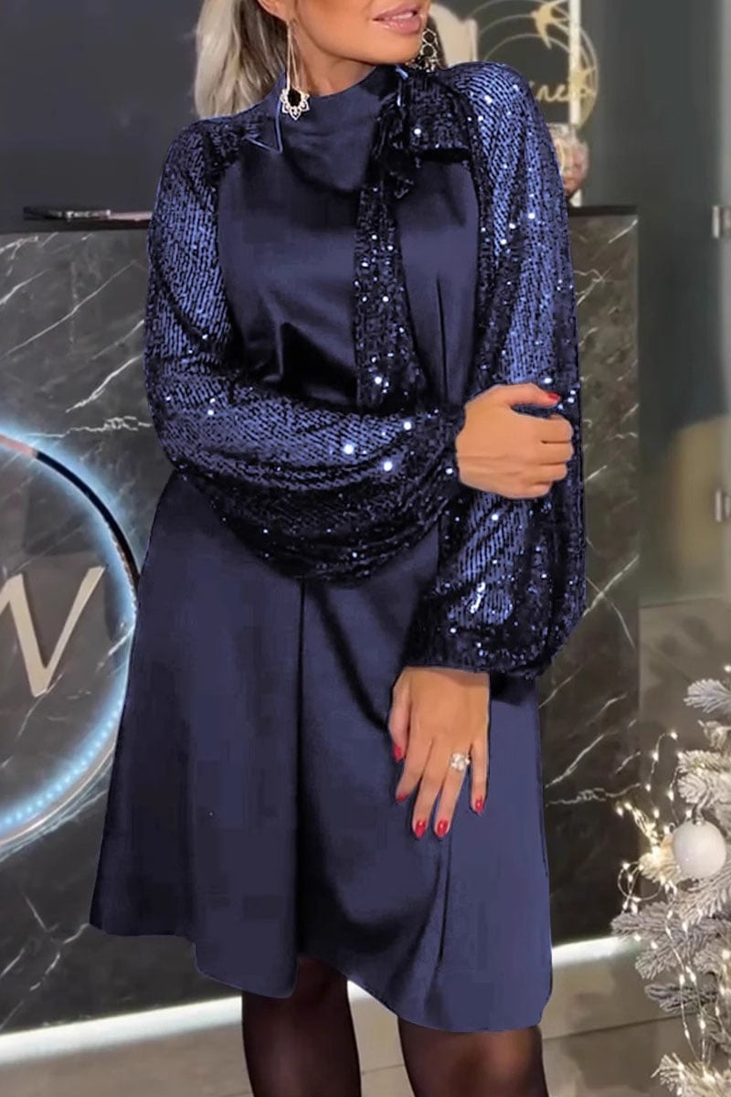Lora - Samt-Kleid mit Puffärmeln