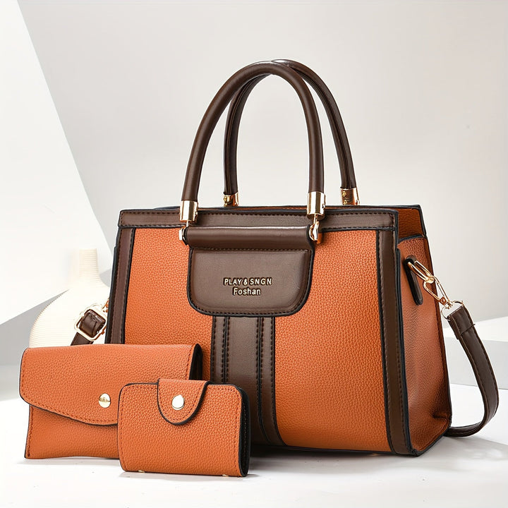 Luna - Elegantes 3-teiliges Ledertaschenset
