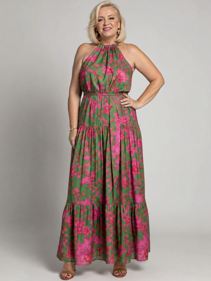 Rowen - Drapiertes Midikleid mit Halter