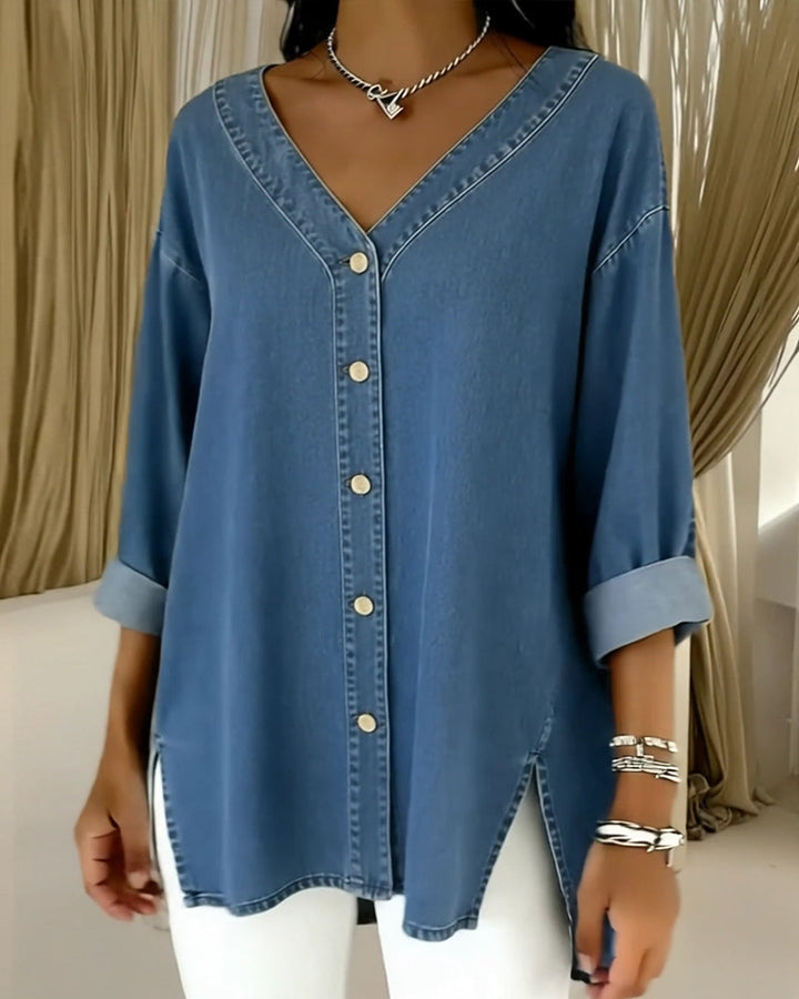 Elviane - Elegante Denimbluse