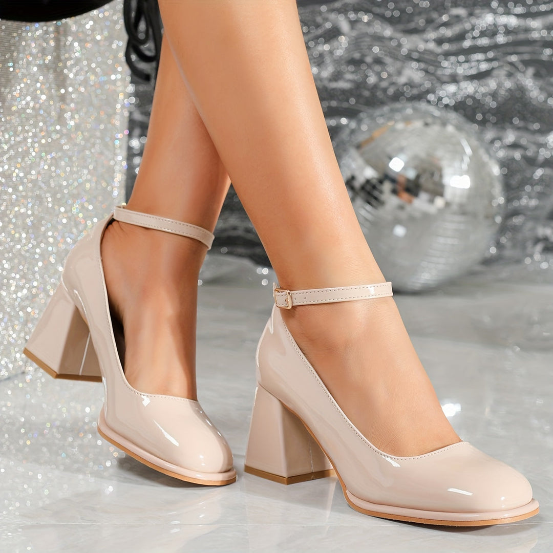Celeste - Lack Riemchen Heels