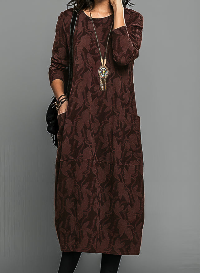 Cassie - Lässiges Rundhals-Winterkleid