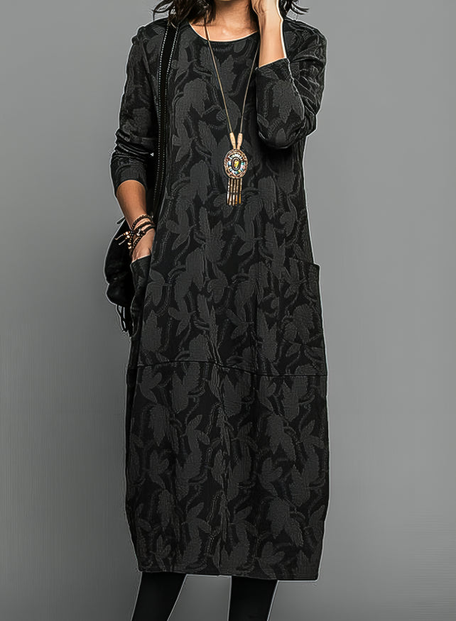 Cassie - Lässiges Rundhals-Winterkleid