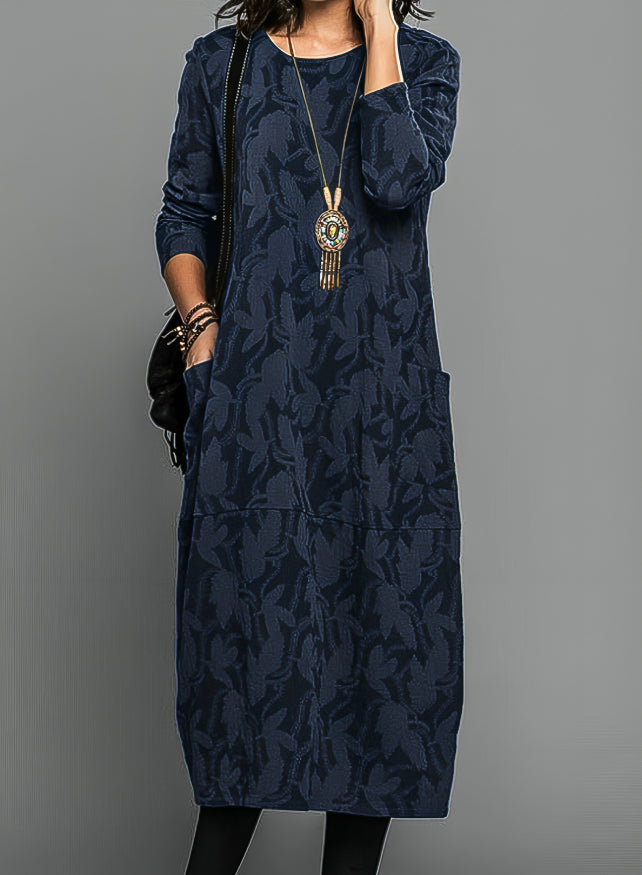 Cassie - Lässiges Rundhals-Winterkleid