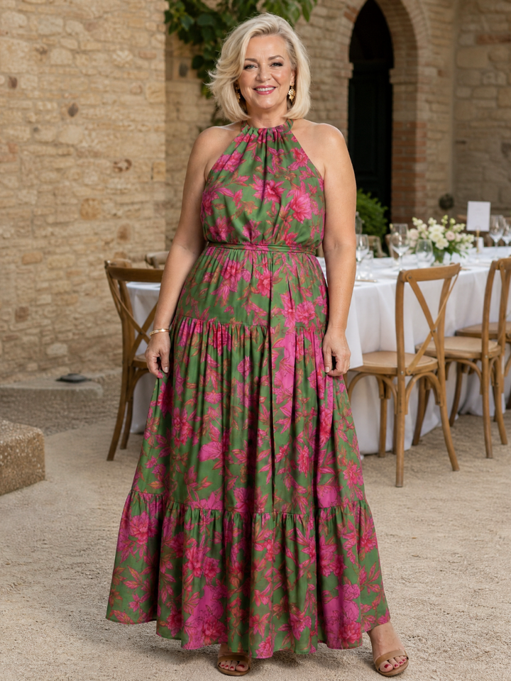 Rowen - Drapiertes Midikleid mit Halter