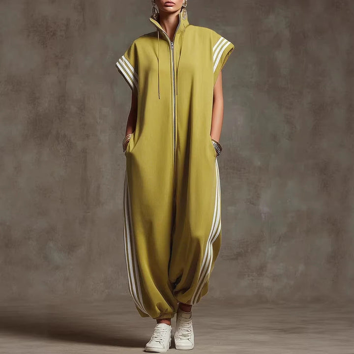 Elvara - Gestreifter Jumpsuit in Kontrastfarben