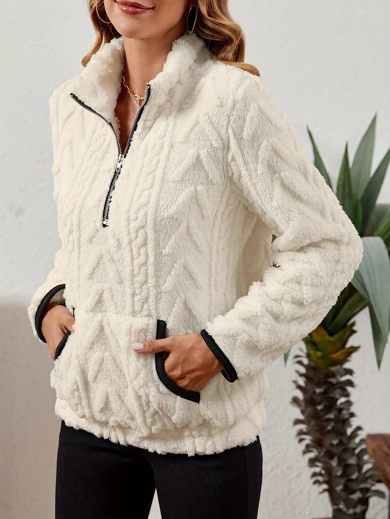 Naama - Stilvoller Half-Zip-Pullover mit Tasche