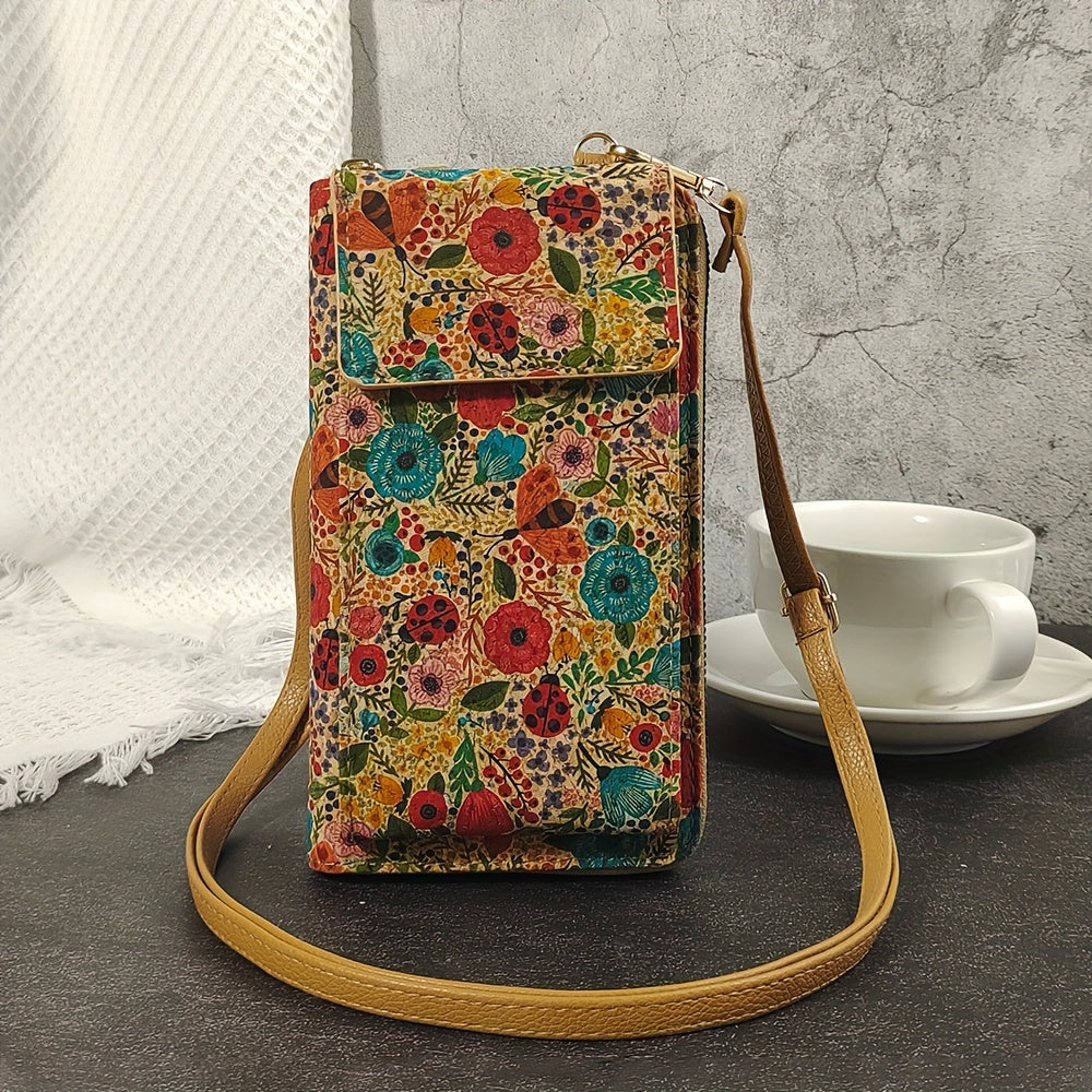 Lilla - Boho Blumen Umhängetasche
