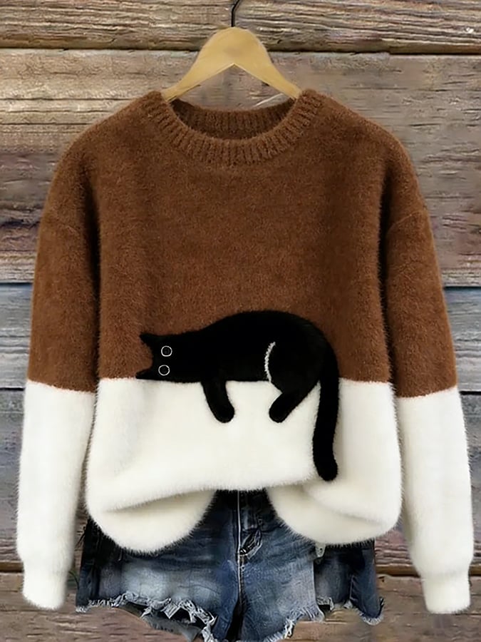 Luna - Damen-Sweatshirt mit Katzenprint