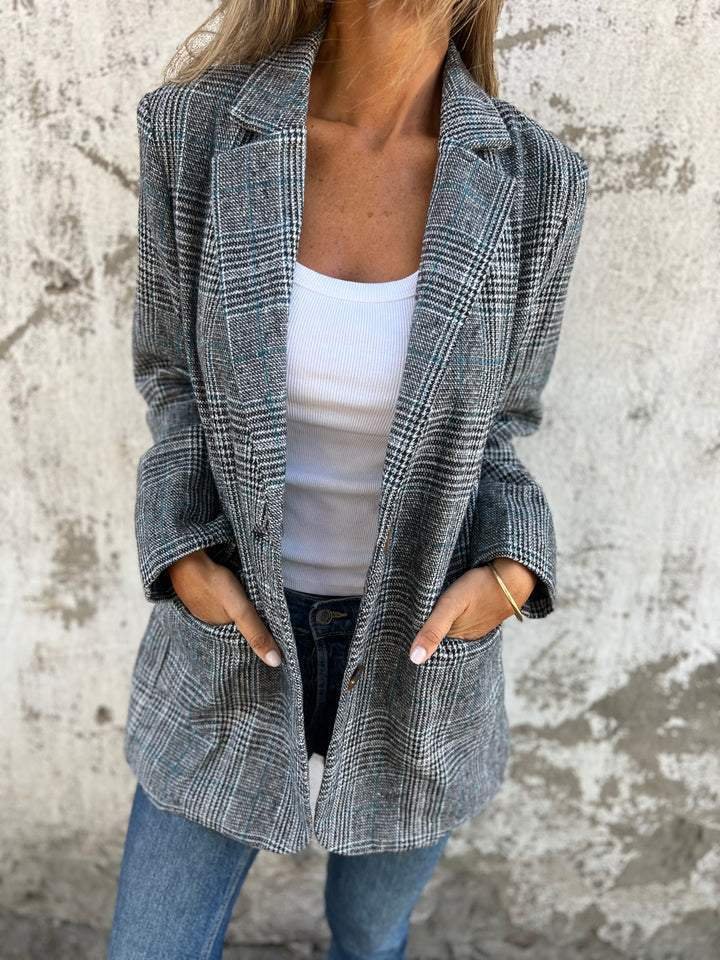 Elaina - Eleganter karierter Winterblazer