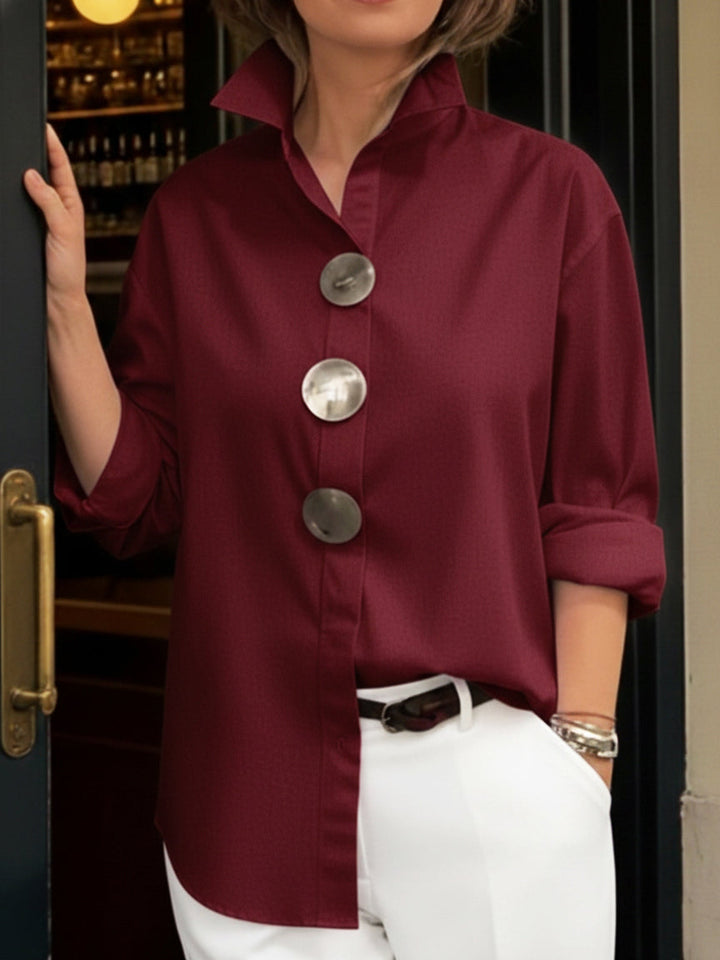 Mirella - Oversize-Bluse mit Statement-Knoepfen