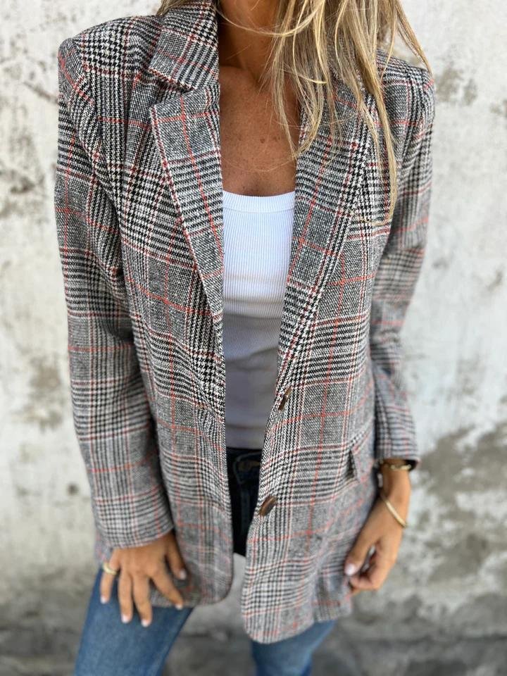 Elaina - Eleganter karierter Winterblazer