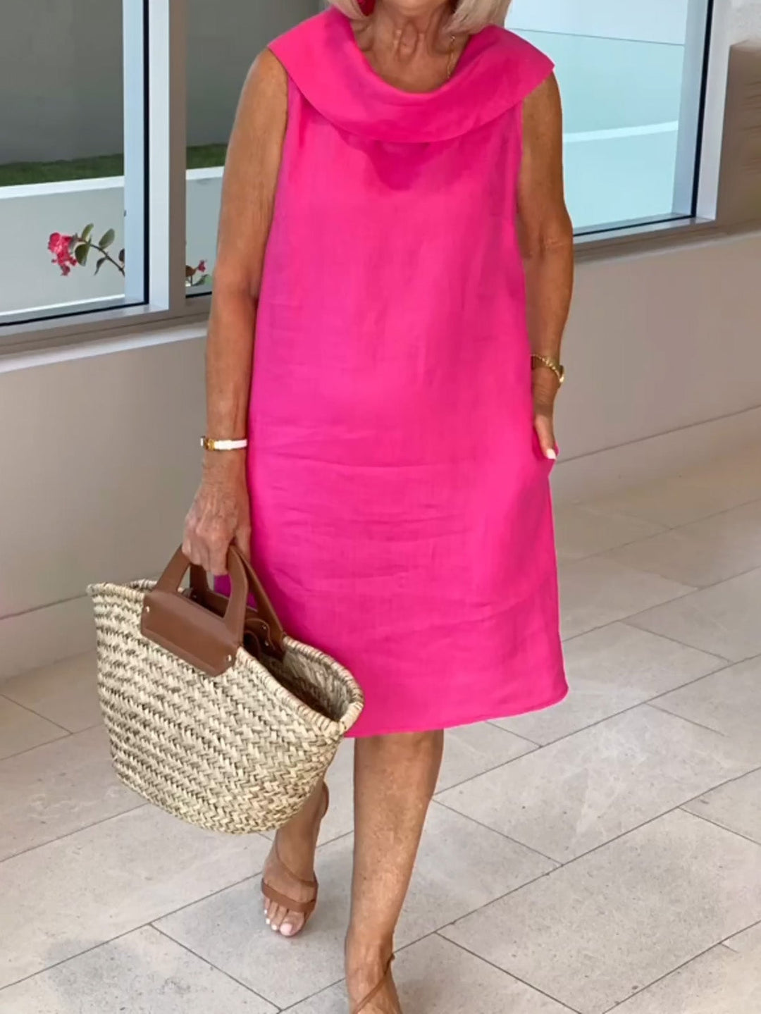 Liora - Elegantes Leinenkleid mit raffiniertem