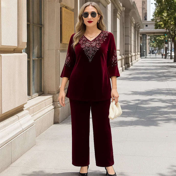 Elvire - Elegantes zweiteiliges Samt-Set