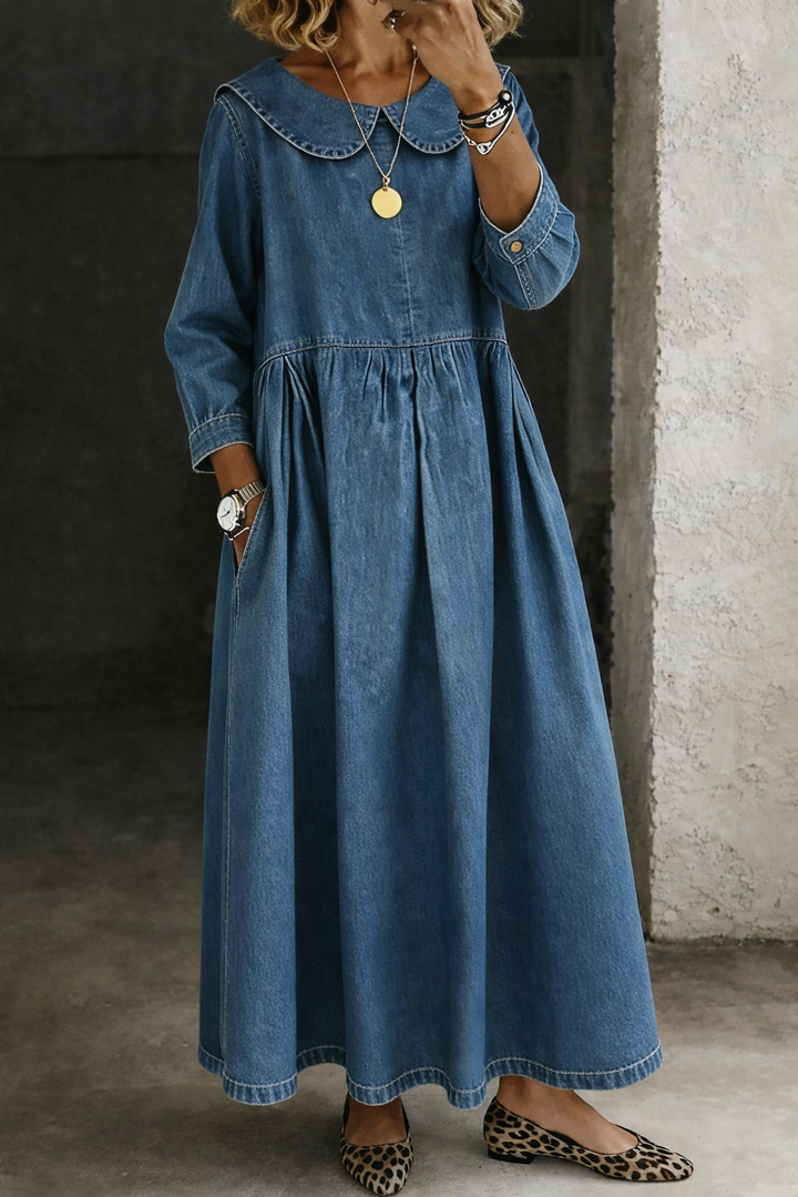 Clara - Peter Pan Kragen Denim