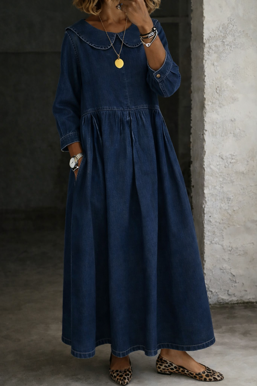 Clara - Peter Pan Kragen Denim