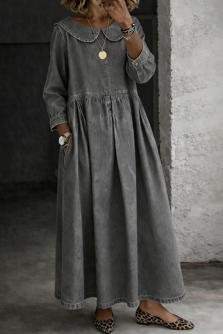Clara - Peter Pan Kragen Denim