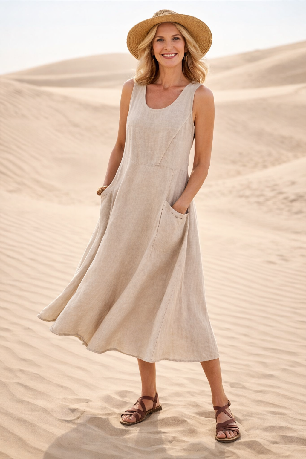 Luna - Bequemes Midikleid in A-Linie