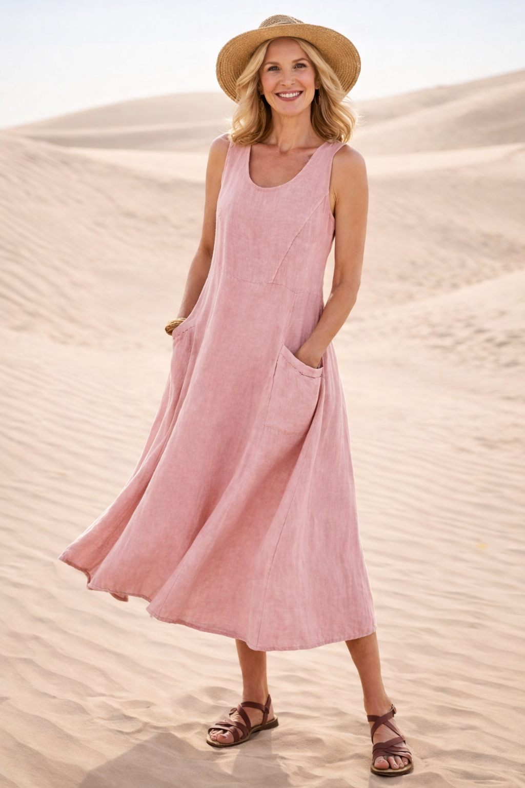 Luna - Bequemes Midikleid in A-Linie