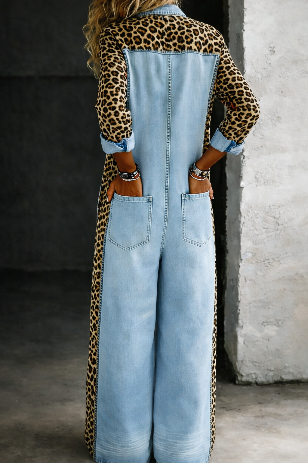 Amanda - Einteiliger Denim-Shirt-Overall