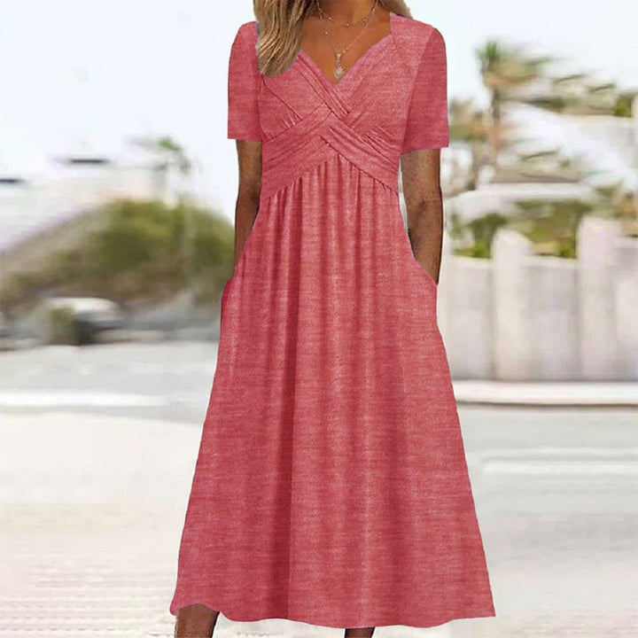 Elira - Elegantes V-Ausschnitt Kleid mit